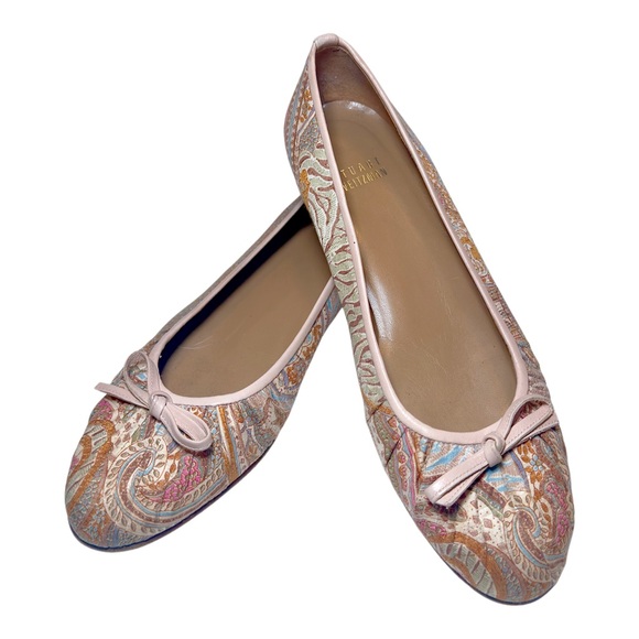 Stuart Weitzman Shoes - STUART WEITZMAN NipNTuck Mauve Paisley Ballet Flats